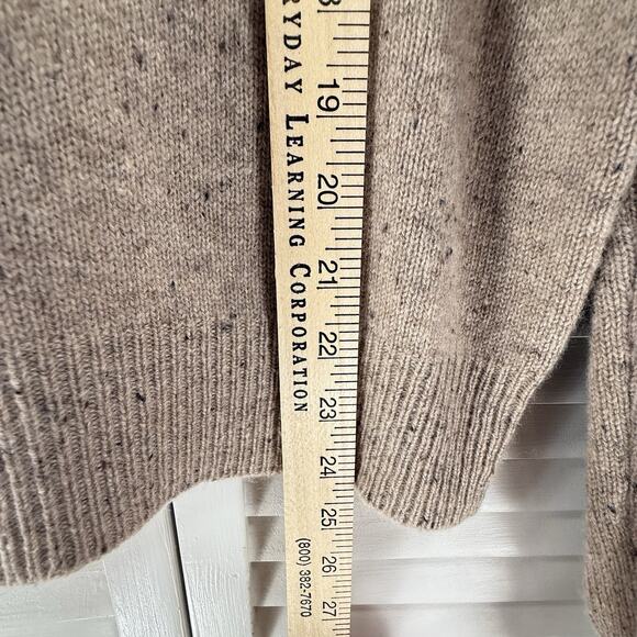 Aqua 100% Cashmere Sweater Zip Shoulder Light Brown Womens SIZE MEDIUM Luxury - Picture 7 of 12